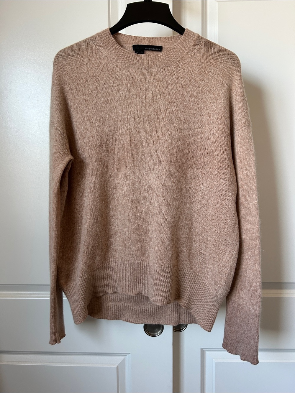 360 Cashmere Women's Crew Neck Sweater in Blush Taupe (Oversized fit)